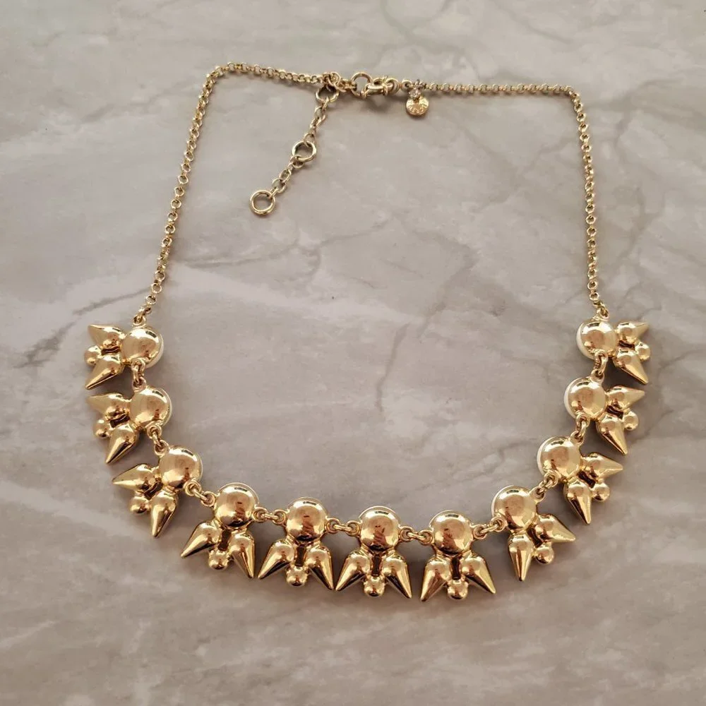 💕 J.Crew White Pink Blue Rhinestones Crystals Cluster Statement Necklace 💕